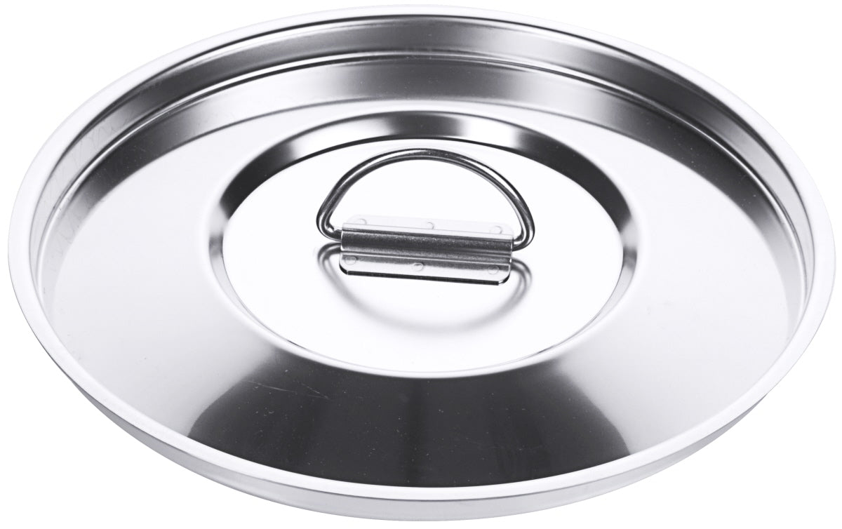 Edelstahl-Topfdeckel mit Griff.