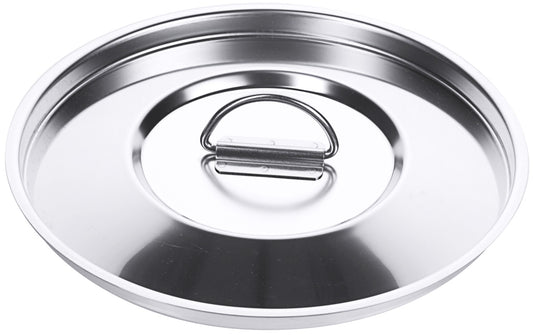 Edelstahl-Topfdeckel mit Griff.