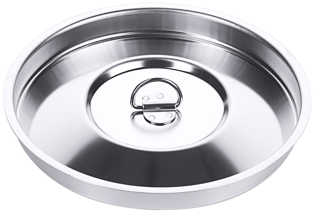Edelstahl-Deckel für Gastronomiebehälter.