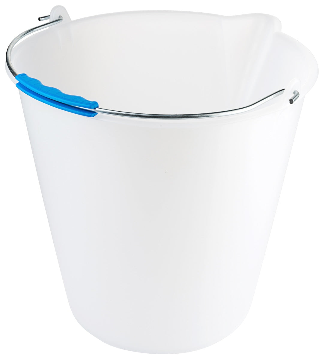 Weißer Eimer mit Metallhenkel