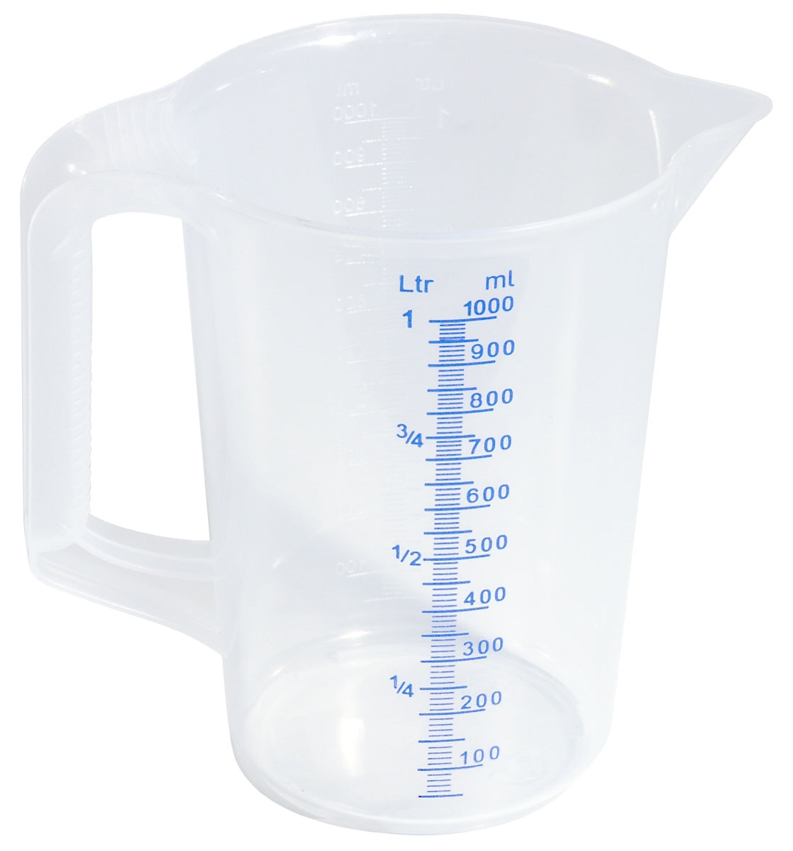 Messbecher mit blauer Skala.