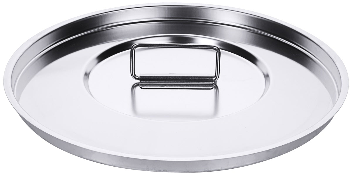 Edelstahl-Topfdeckel mit Griff.