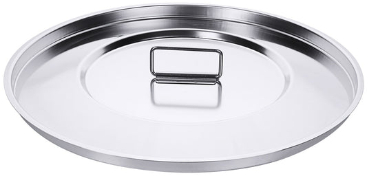 Edelstahl-Deckel mit Griff.