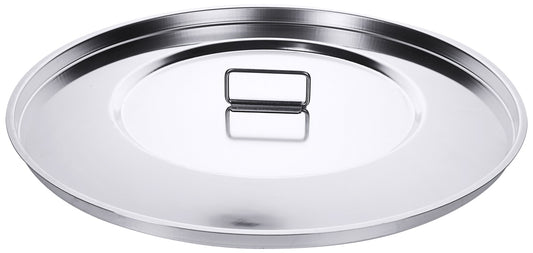 Edelstahl-Deckel mit Griff.