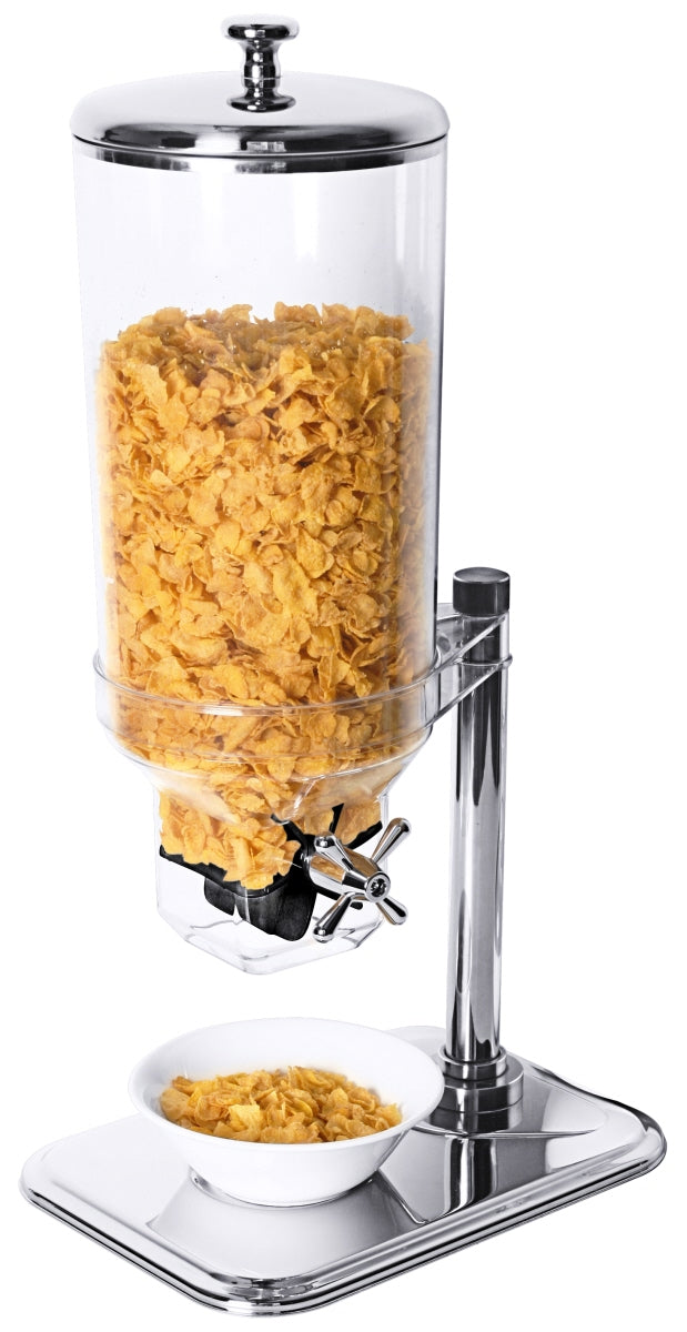 Cornflakes-Spender mit Milchkanne.