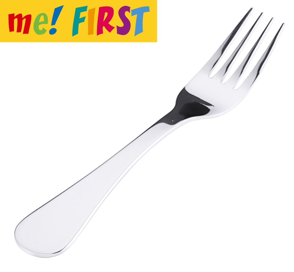 Gabel mit "me! FIRST"-Logo.
