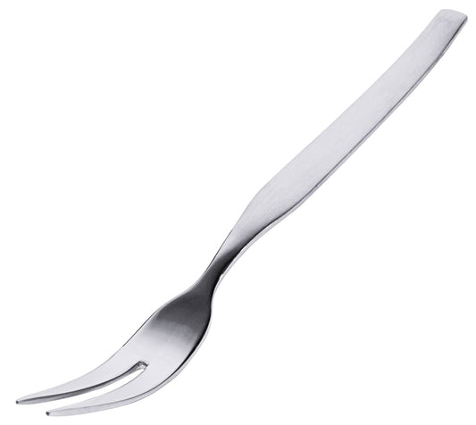 Edelstahl-Gabel mit zwei Zinken.