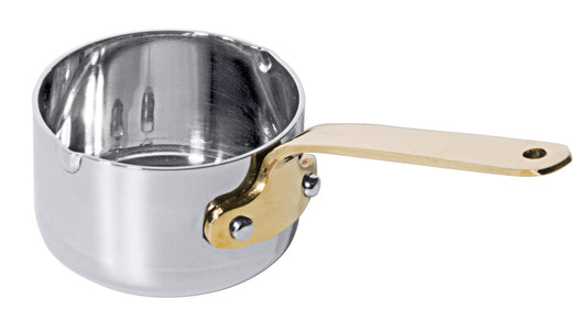 Kleine Edelstahlsaucepfanne mit Griff