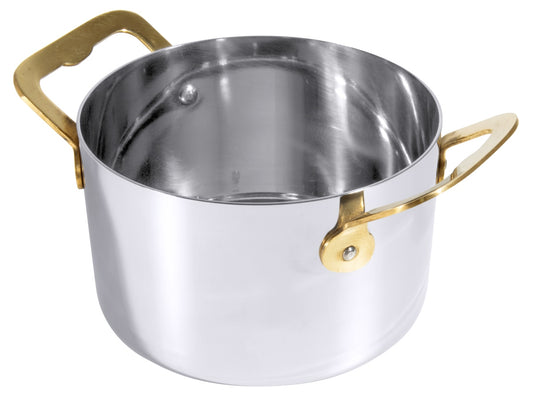 Topf mit goldenen Griffen.