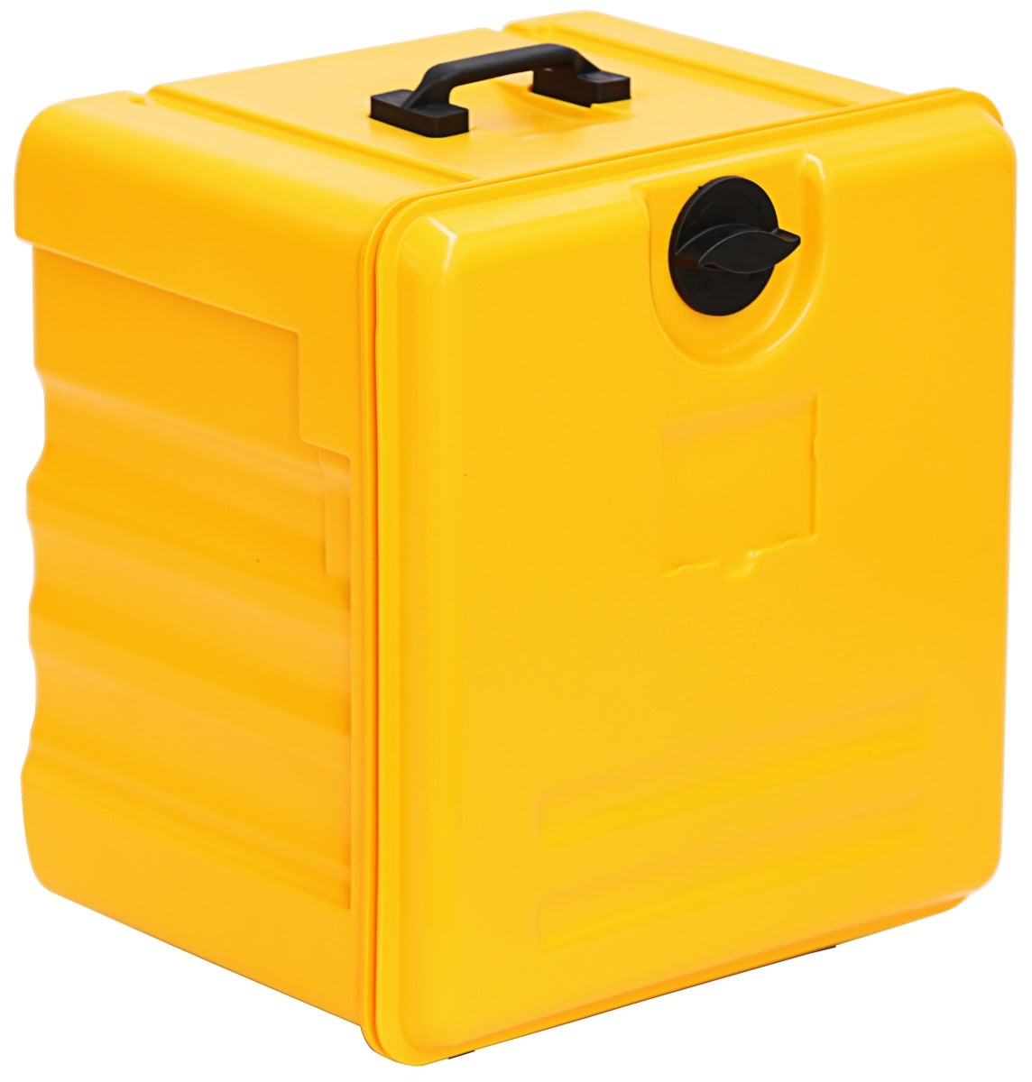 Gelber Thermobehälter mit Edelstahlbehältern.