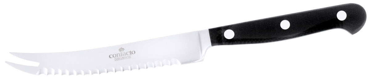 Käsemesser mit schwarzem Griff.
