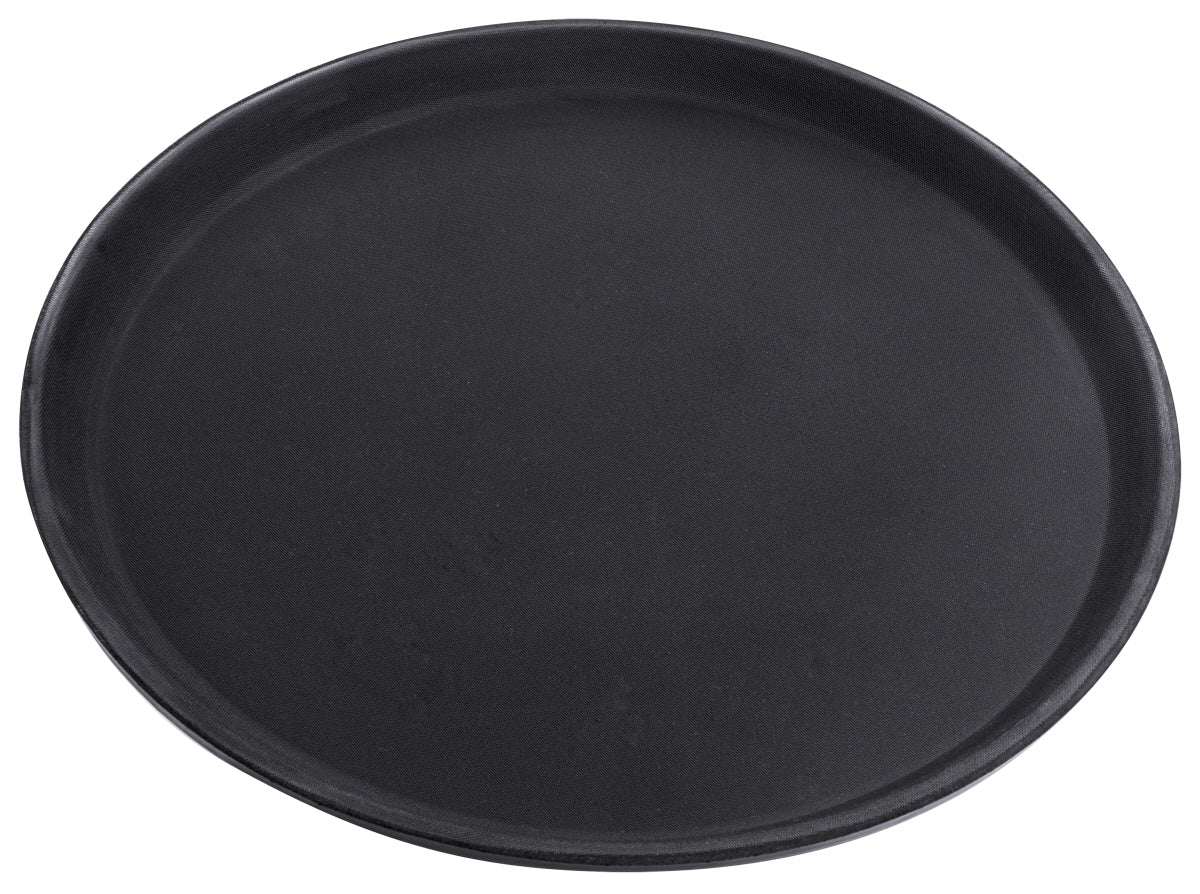 Schwarzes Serviertablett für Gastronomie.