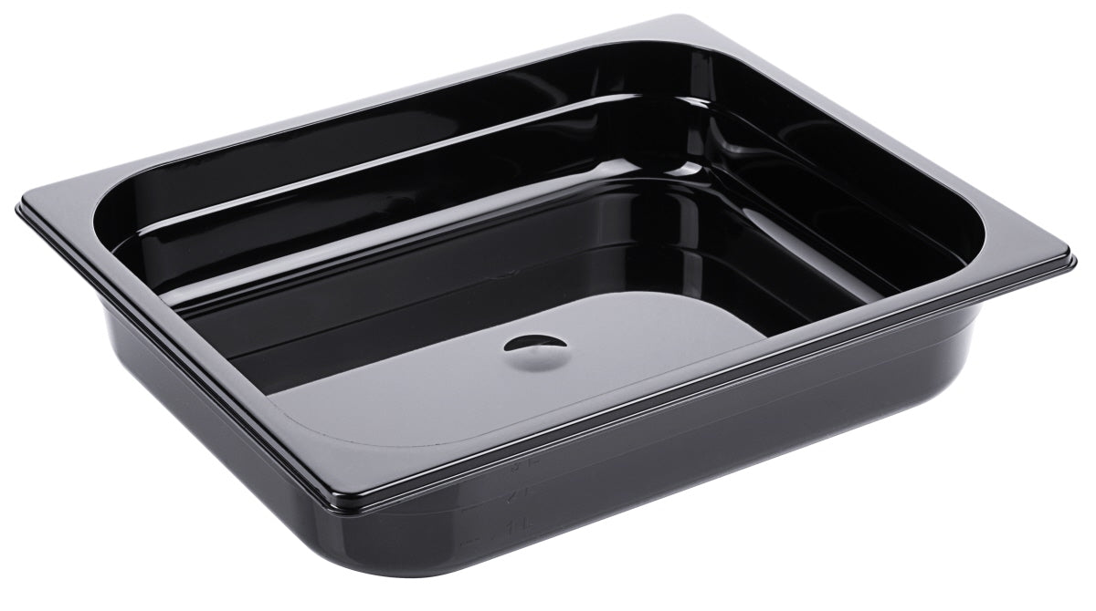 Schwarze GN-Behälter für Gastronomie.