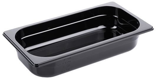 Schwarze GN-Behälter für Gastronomie.