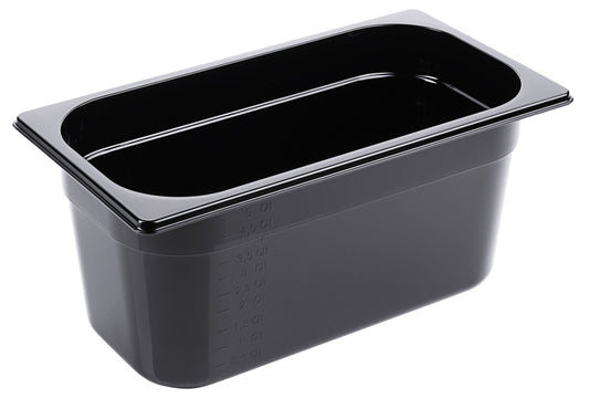 Schwarze GN-Behälter für Gastronomie.