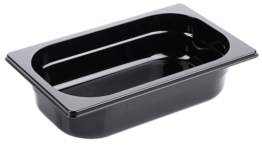 Schwarze GN-Behälter für Gastronomie.
