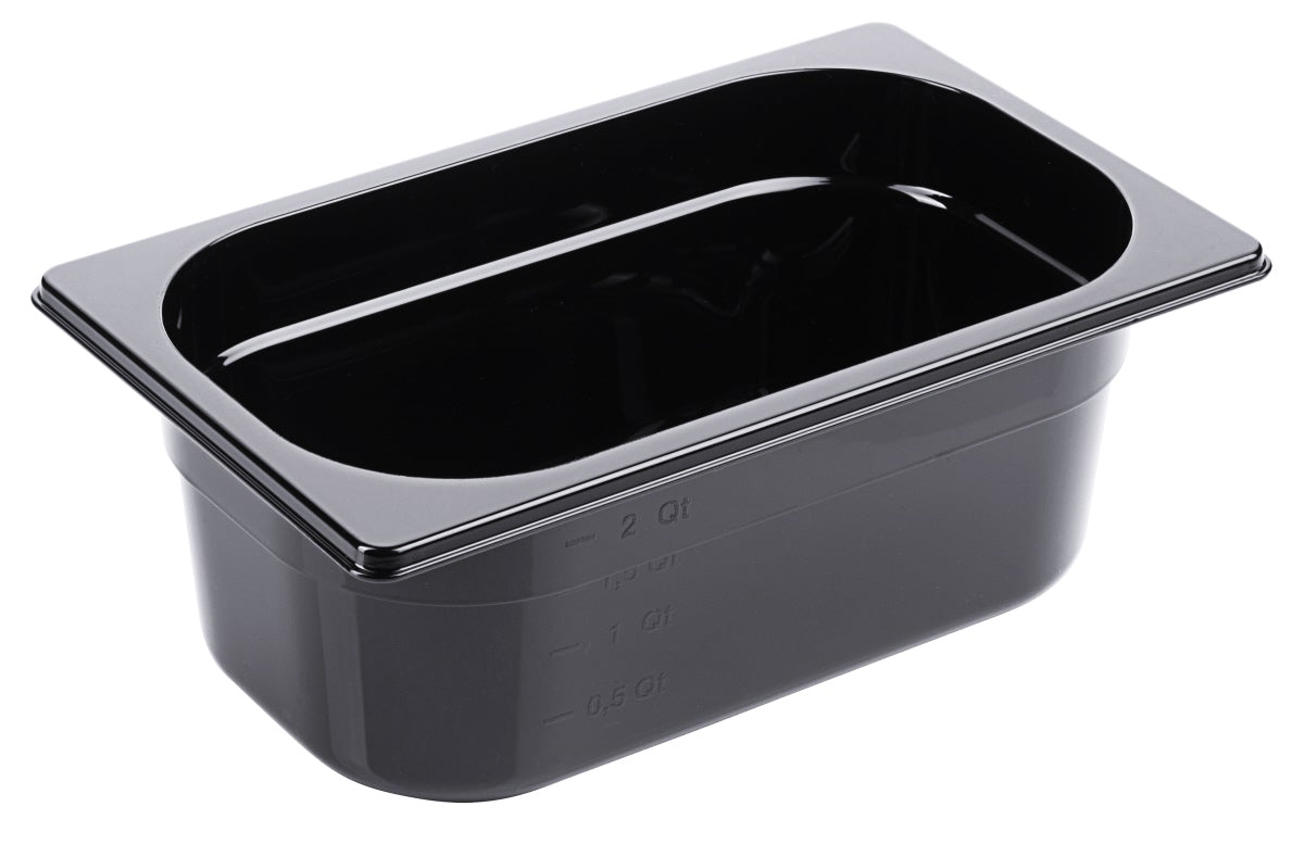 Schwarze GN-Behälter für Gastronomie.