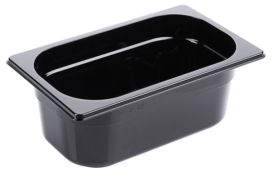Schwarze GN-Behälter für Gastronomie.