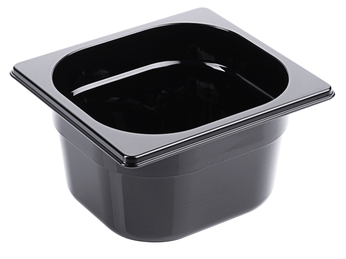 Schwarze GN-Behälter für Gastronomie.