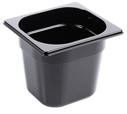 Schwarze GN-Behälter für Gastronomie.