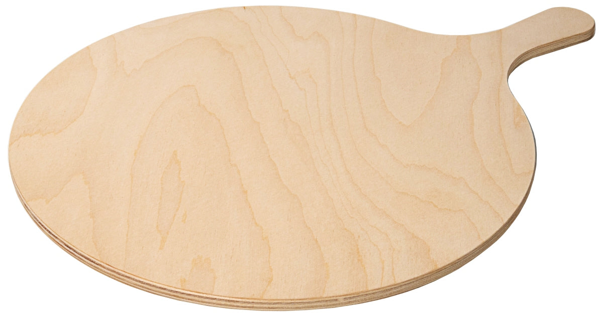 Runde Holz-Pizzaschaufel ohne Belag.