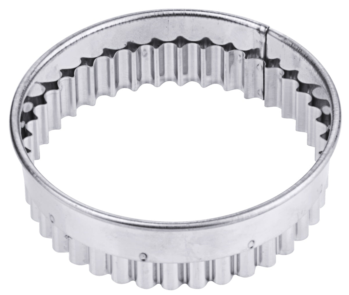 Runder Edelstahl-Tortenring mit Wellenrand