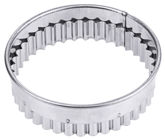 Runder Edelstahl-Tortenring mit Wellenrand
