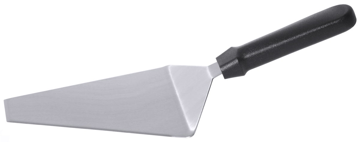Tortenheber mit schwarzem Griff.