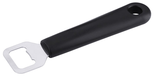 Flaschenöffner mit schwarzem Griff.