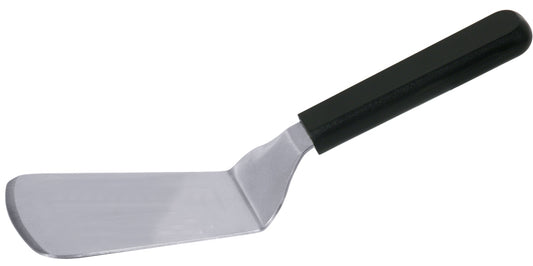 Metallspatel mit schwarzem Griff.