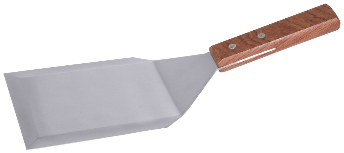 Metallspatel mit Holzgriff.