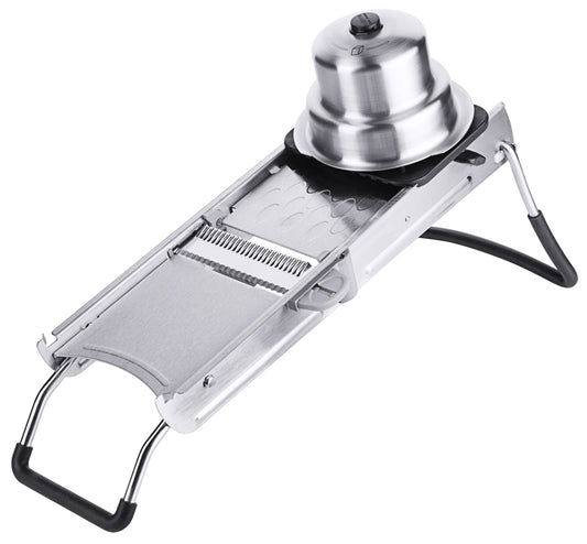 Mandoline mit Schutzaufsatz und Koffer.