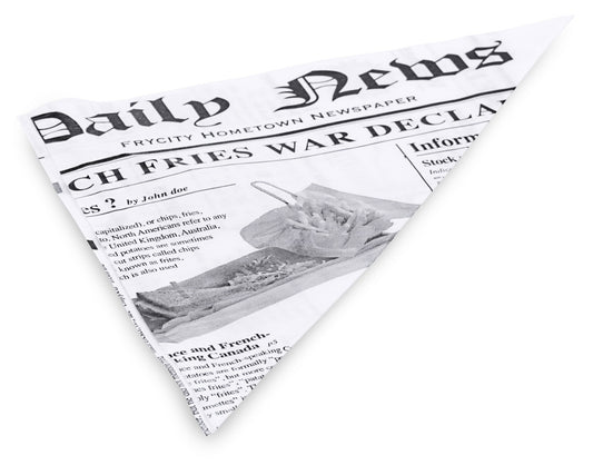 Zeitungskegel mit Pommes Frites.