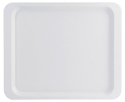 Weißes Tablett für Gastronomiebedarf.