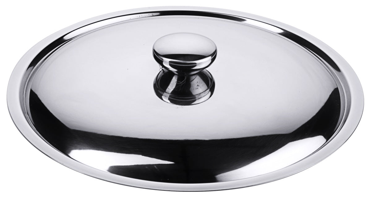 Edelstahl-Topfdeckel für Gastronomiebedarf.