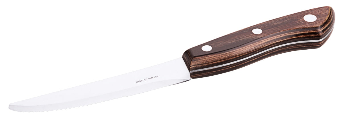 Gezacktes Messer mit Holzgriff.