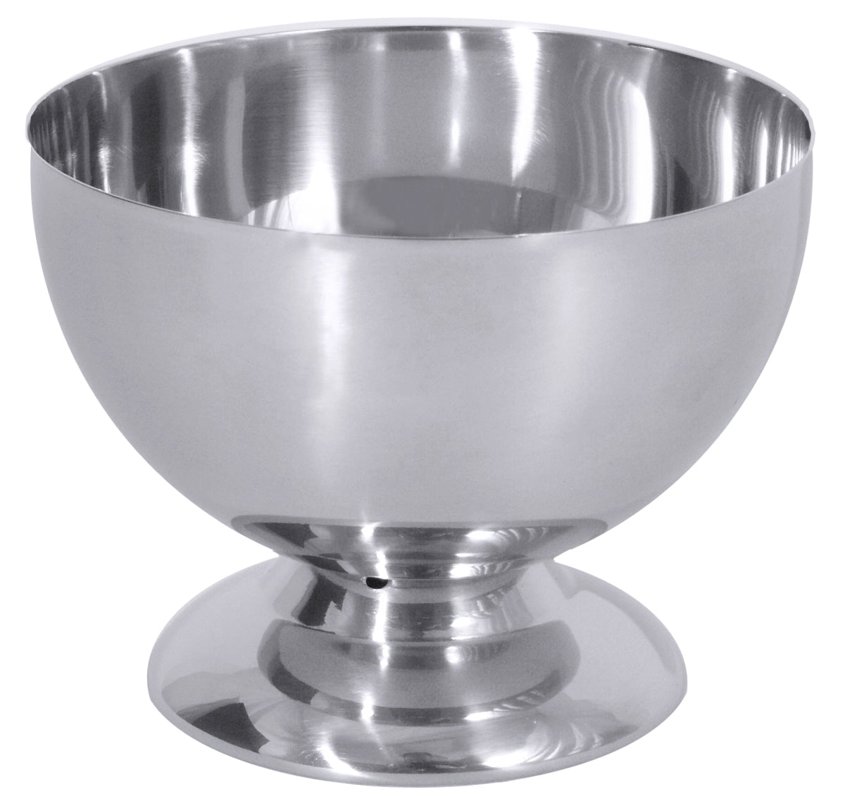 Metallschale auf einem Sockel.