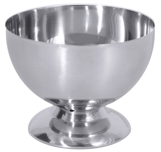 Metallschale auf einem Sockel.