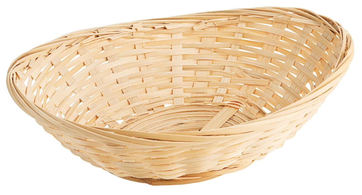 Geflochtener Brotkorb aus Holz.