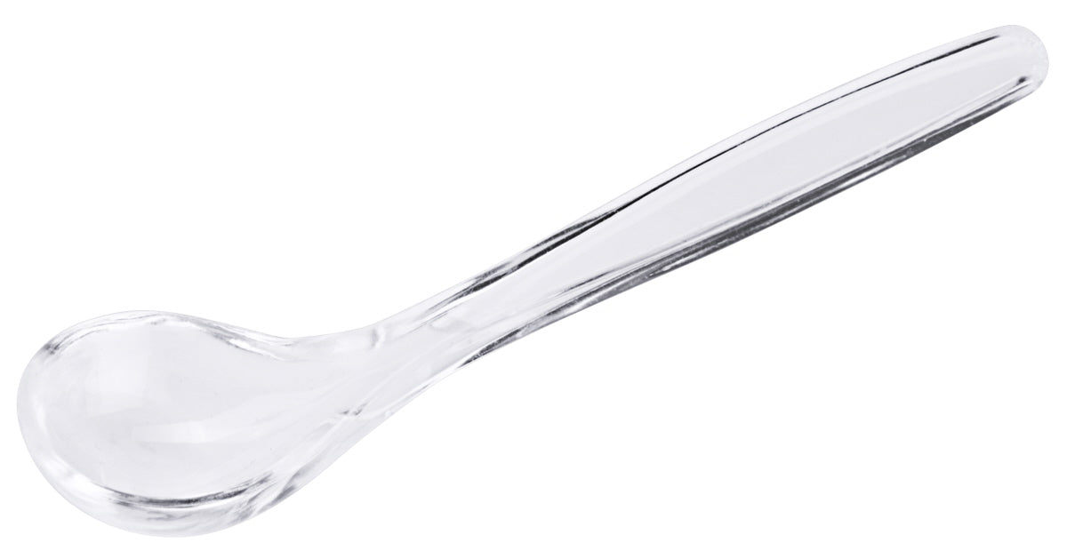Transparenter Kunststofflöffel für Gastronomie.