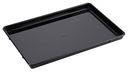 Schwarzes Tablett für Gastronomiebedarf.