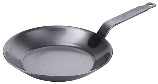 Metallpfanne mit langem Griff.