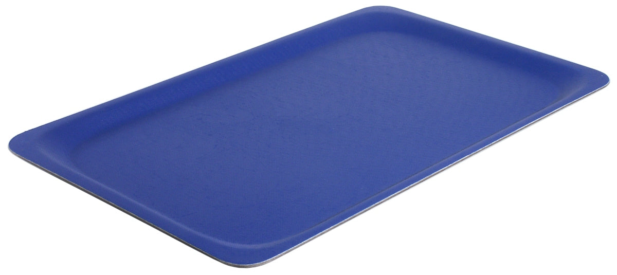 Blaues Tablett für Gastronomiebedarf.