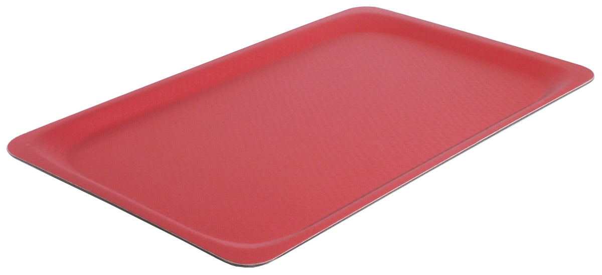Rotes Tablett für Gastronomiebedarf.