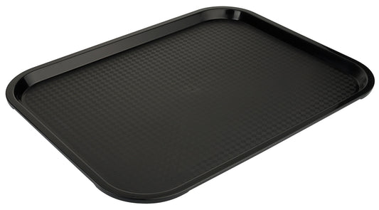 Schwarzes Tablett für Gastronomiebedarf.