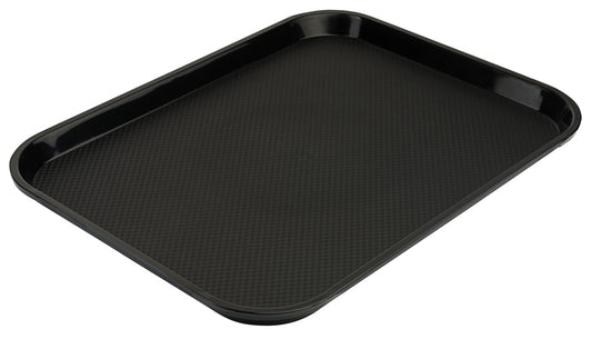 Schwarzes Tablett für Gastronomiebedarf.