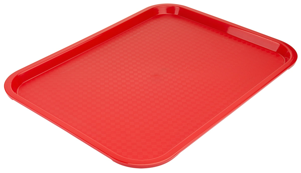 Rotes Tablett für Gastronomiebedarf.