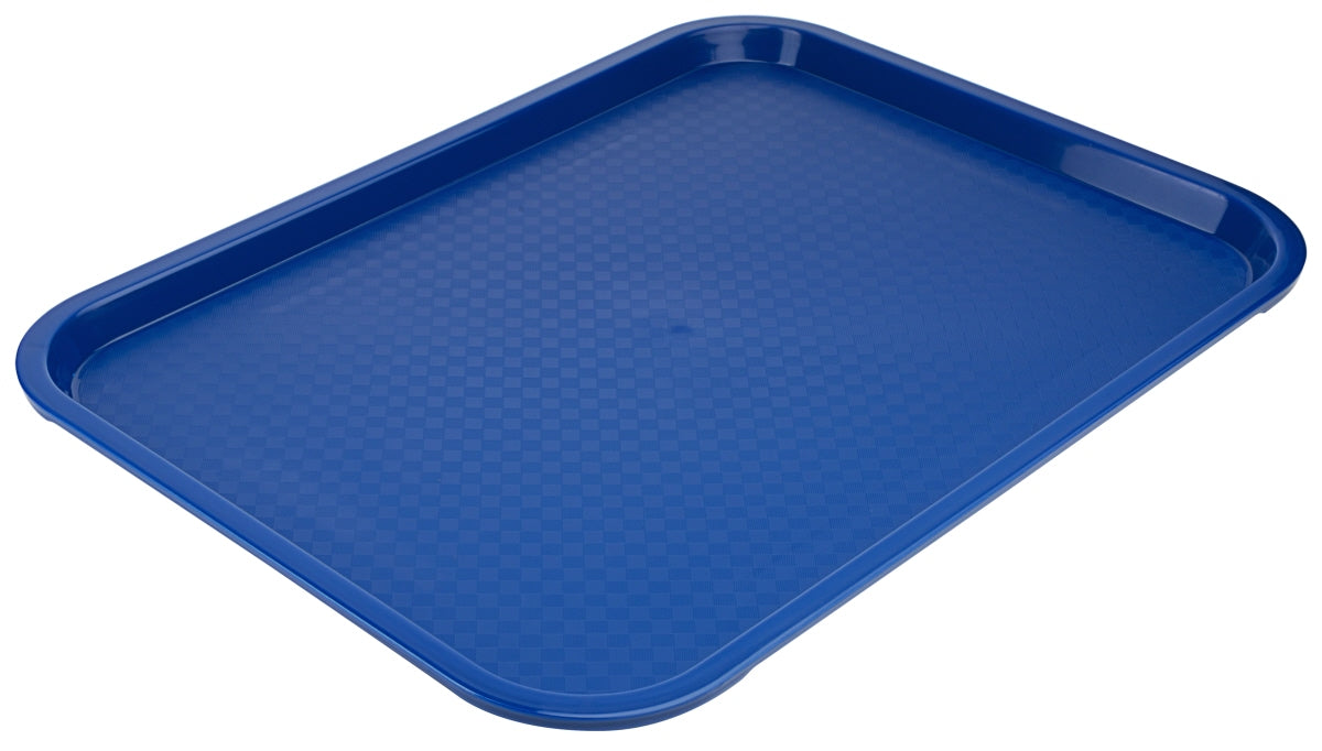 Blaues Tablett für Gastronomiebedarf.