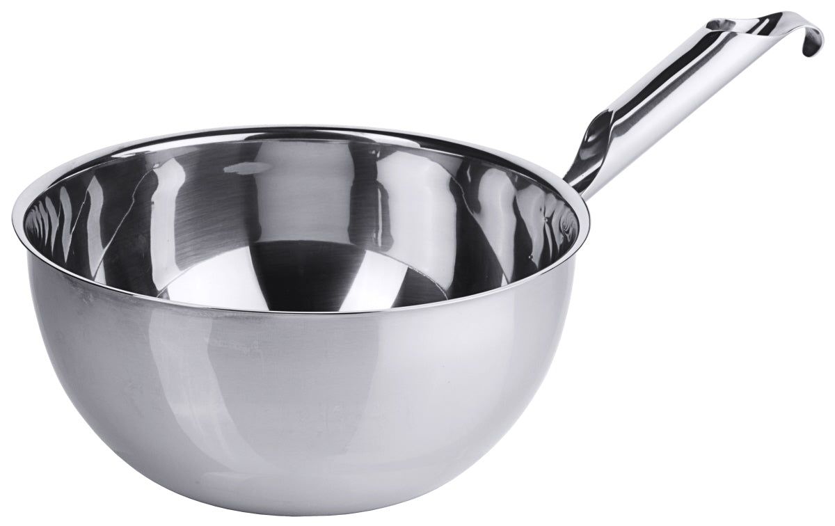 Edelstahlkasserolle mit langem Griff