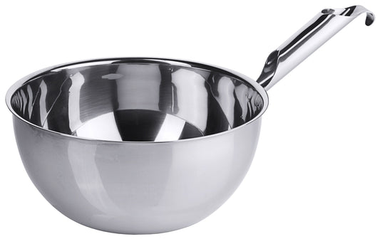 Edelstahlkasserolle mit langem Griff